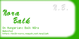 nora balk business card
