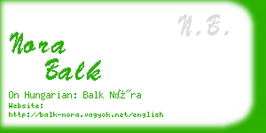 nora balk business card